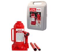 Bottle Jack 10 Ton Tonne Floor Hydraulic Lifting 10T Car Van Boat In Case 66182C