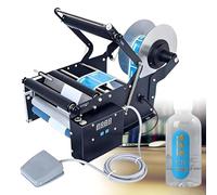 Bottle Labeler, Semi Automatic Labeling Machine for Cylindrical Containers, Tabletop Applicator for 20-100mm, Efficient Round Bottle Stickers Application