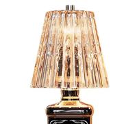 Bottle Lamp - Wireless Rechargeable LED, Crystal Lampshade, 3-Color Touch Dimming | Reusable Cordless Wine Bottle Light for Bedroom Living Room Kitchen Dining Room Home Decor