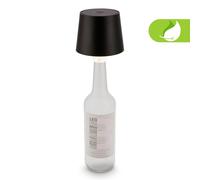 BRILONER - Rechargeable Bottle lamp with Touch, dimmable, Warm White Light Colour, LED lamp, no Cord, Bedside, Battery, Outdoor, Camp Light, 10,5x11,5 cm, Black