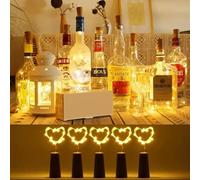 Bottle Lights, 3 Pack 2M 20 LEDs Bottle Lights with Cork, Battery Operated Warm White Fairy Lights for DIY Parties,Wedding Room Decor, Birthday, Halloween Christmas Decoration- Warm White