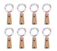 Bottle Lights 8 Pack,2m 20 LED Wine Bottle Lights with Cork Colorful LED Fairy String Light Battery Operated Copper Wire String Light for Wedding Party Christmas Indoor Outdoor Decorations