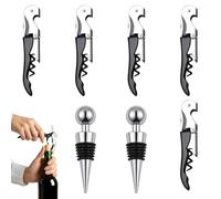 Bottle Opener, 7pcs Wine Bottle Opener, Wine Corkscrew Accessories Set with Stoppers, Professional Bar Tools for Home and Restaurant Use, for Bartenders and Wine, Champagne Enthusiasts