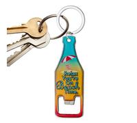 Bottle Opener as Key Ring - Epoxy Resin Fridge Magnet for Lemonade Can Opener | Design with a Magnetic Back, Compact Travel of Beach Pattern, Car, Se