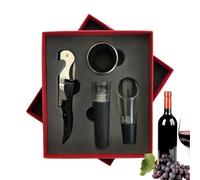 Bottle Opener for Wine, Stainless Steel Pourer Stopper Set, for Use in Home, Kitchen, Dining, Parties, Restaurants and Holidays