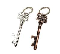 Bottle Opener Keyring 2 PCS Key Shape Bottle Openers Metal Key Rings for Beer Bottles Silver Vintage Colors Key Shape