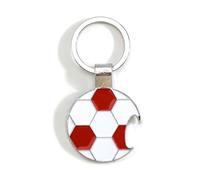 Bottle Opener Keyring Novelty Football Corkscrew with Keychain Bag Charm Christmas Birthday Gift for Friend Boyfriend Husband Him Her (Red)