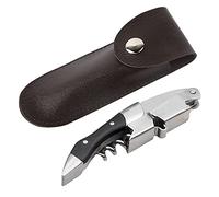 Bottle Opener Leather Case, Small Leather Bag Wine Knife Set Bartender Essentials Wine Tool PU Bag for Bartenders Waiters Servers (Brown)