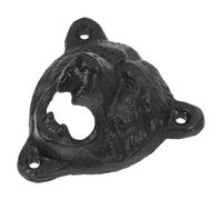 Bottle Opener Rustic Decor Wall Mounted Iron Black Bear Cast | Bear Head Design, Beer Cap Removal, Space Saving Wall Fix, for Patio Cabin Decor and Soda Bottles