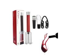 Bottle Opener Set, Red Wine Bottle Opener Set,Bottle Opener Kit with Vacuum Stopper - Sturdy and Practical Manual Bottle Opener for Outdoor Picnic Use for Home Party