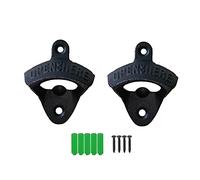 Bottle Opener Wall-Mounted 2PCS Black Cast Iron Vintage Style Beer Opener for Kitchen Bars.