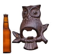 Bottle Opener Wall Mounted - Cast Iron Owl Shaped Opener, Nautical Decorative Sand Cast Accessory, Rustic Beverage Opening Hardware, Classic Hanging Ó Design | for Garage Garden Home