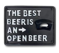 Bottle opener wall plaque sign THE BEST BEER IS AN OPEN BEER Antique Style Beer