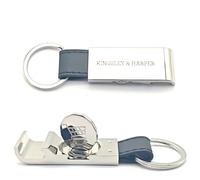 Bottle Opener with a Magnetic Trolley Coin New Pound Shape with PVC Leather Strap and Keyring, Gifts for him b’Day Xmas