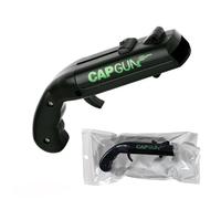 Bottle Opener with Cap Launcher - Funny Shooting Gun for World Cup Parties, BBQ, Tailgates - Unique Beer Cap Shooter Gadget Gifts for Men, Dad, Husband, Him on Birthday, Sports Events (Black)