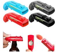 Bottle Opener with Cap Launcher - Funny Shooting Gun for World Cup Parties, BBQ, Tailgates - Unique Beer Cap Shooter Gadget Gifts for Men, Dad, Husband, Him on Birthday, Sports Events (4Pcs)
