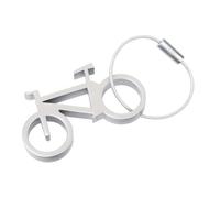 Bottle opener with keyring, bicycle - DRAHTESEL - aluminium - silver-coloured - TROIKA Original
