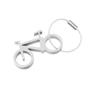 Bottle opener with keyring, bicycle - DRAHTESEL - aluminium - silver-coloured - TROIKA Original