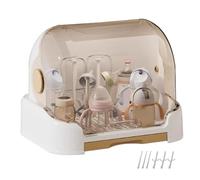 Bottle Organizer | Bottle Drying Rack Organizer with Cover - Dustproof Case Portable Container for Cabinet Countertop Dish Pacifier Teether Travel Feeding Cutlery Cup