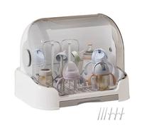 Bottle Organizer,Large Storage Box with Drying Rack for Bottle | Dustproof Case Portable Container for Cabinet Countertop Dish Pacifier Teether Travel Feeding Cutlery Cup