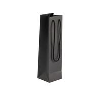Bottle Portrait Black Paper Gift Bag With Rope Handles | Tiny Box Company | Creates a polished handover for gifts and purchases, with rope handles and a wide gusset for easy filling and carrying.