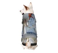 Bottle Seashell Printed Dog Hoodie Soft Dog Sweatshirt Cute Cat Dog Clothes for Small Dogs Kitten Puppy, S