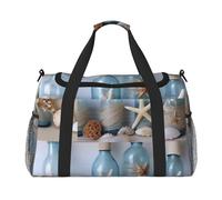 Bottle Seashell Printed Travel Duffle Bag for Men Women Large Sport Gym Bag Handbag with Shoulder Strap for Travel Weekend Fishing Hunting