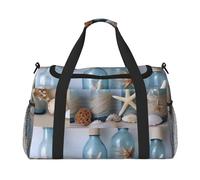 Bottle Seashell Printed Travel Duffle Bag for Men Women Weekender Travel Organizer Bag for Sport, Outdoors, Gym & Fishing