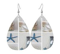 Bottle Seashell Starfish Lighthouse Holiday Earrings For Women, Festive Star Drop Earrings, Chic Dangle Jewelry For Celebrations