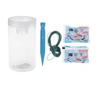 Bottle Set for Outdoor Fishing, Clear Funnel Entry Bottle with Green Cord, Included Packets, 18cm / 7.1inch for Pond Placement Green Cord