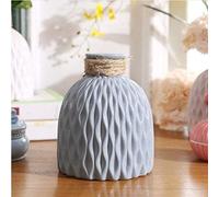 Bottle Shaped Vase Ceramic Decorative Vases Embossed Flower Arrange Display GIFT (Blue)