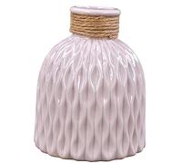 Bottle Shaped Vase Ceramic Decorative Vases Embossed Flower Arrange Display GIFT (Dusky Pink)