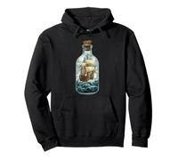 Bottle Ship Galleon Age Sail Exploration Treasure Maritime Pullover Hoodie