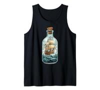 Bottle Ship Galleon Age Sail Exploration Treasure Maritime Tank Top
