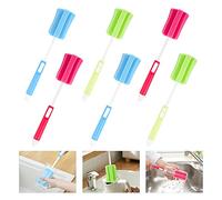 Bottle Sponge Brush 6 Pcs Foam Cleaning Brush Adjustable Sponge Bottle Brush for Bottle Wine Jug Thermos Bottle Wine (Red Blue Green)