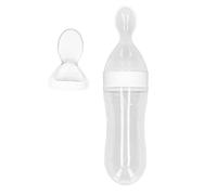 Bottle Spoon Food SpoonFeeding Bottle Spoon Convenient Practical Gel Material Light Weight Portable Extrusion Type Feeding ToolWhite Little Bottle The Offe and to Your Designed (White)