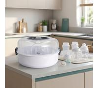 Bottle Steriliser Microwave Baby Steam Sanitiser 4 Feeding Bottles Teats 6 Min
