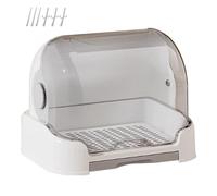 Bottle Storage Organizer, Bottle Drying Rack Organizer with Cover | Dustproof Case Portable Container for Cabinet Countertop Dish Pacifier Teether Travel Feeding Cutlery Cup