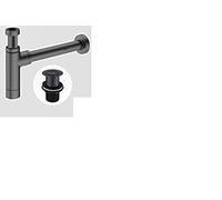 Bottle Trap adjustable including Basin Clicker Waste (UNSLOTTED) Matt Black Modern