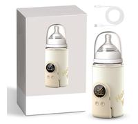 Bottle Warmer on the Go, Portable Baby Bottle Warmer, 8000 mAh with LCD Display, USB Charge, 6 Adjustable Temperatures, for On the Go and Home