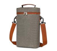 Bottle Wine Bot 2 Bottle Insulated Carrier Portable Leak Cooler Bag | Wine Storage with Handle for Travel, Picnic, Outdoor Party, Camping, Gift by Na, Gray, riferimento alla descrizione, Please