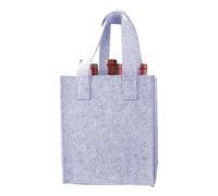 Bottle Wine Carrier Bag, Portable Felt Liquor Bottle Tote with Handles for 6 Bottles, Soft Divider Insert, Travel-Friendly Storage, Ideal for Picnic, Wedding, Party, Gift Use, 9.84x7.09x6.3 in