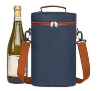 Bottle Wine Carrier Tote,Wine Insulated Tote Bag 2 Bottle Cooler Bag - Portable Leakproof Carrying Case Wine Carrier with Handle for Travel & Christmas