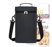 Bottle Wine Tote Bag - 8.27x3.94x13.39in Insulated Wine Carrier, Double Bottle Divider, Shoulder Strap Bag | Leakproof Oxford Transport Tote with Buckle for Travel Picnic Party Gifting