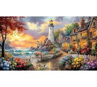 Bottle-with-lighthouse-and-stormy-sea Adult Jigsaws 1000Pc Educational Game Decompression Fun Present & Activity for Home for Adults and Kids Age 12 Years + Beautiful Decoration Puzzle 70x50/1000pcs