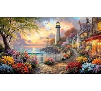 Bottle-with-lighthouse-and-stormy-sea Puzzle for Adults Kids 1000 Pieces Challenging Puzzles Fun Present & Activity for Home Recycled Paper for Decompression and Wall Decor 70x50/1000pcs