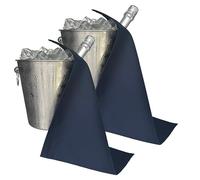 BOTTLECLOTHS - Catering Collection, Bottle Cloths for Ice Buckets, Polycotton, 42 cm, Corner Hole, Stitched Circle (Navy, Pack of 2)