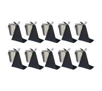 BOTTLECLOTHS - Catering Collection, Bottle Cloths for Ice Buckets, Polycotton, 42 cm, Corner Hole, Stitched Circle (Black, Pack of 10)