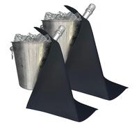 BOTTLECLOTHS - Catering Collection, Bottle Cloths for Ice Buckets, Polycotton, 42 cm, Corner Hole, Stitched Circle (Black, Pack of 2)
