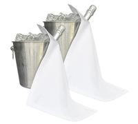 BOTTLECLOTHS - Catering Collection, Bottle Cloths for Ice Buckets, Polycotton, 42 cm, Corner Hole, Stitched Circle (White, Pack of 2)